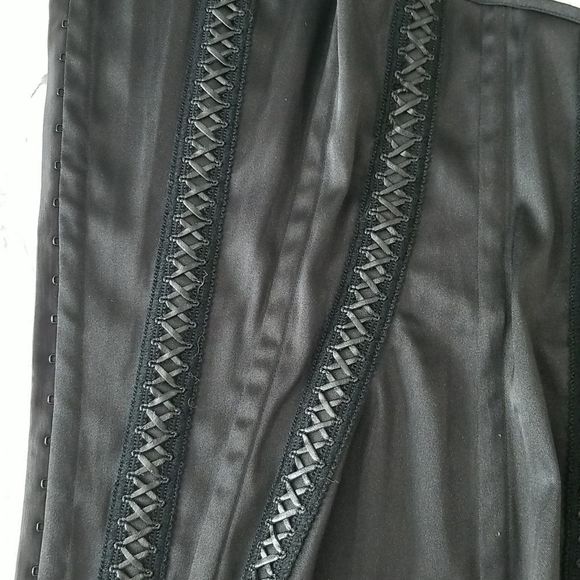 Charlotte Russe, NWT, black corset, size L, snap back, tie front, Y2K, Brittany - Picture 14 of 16